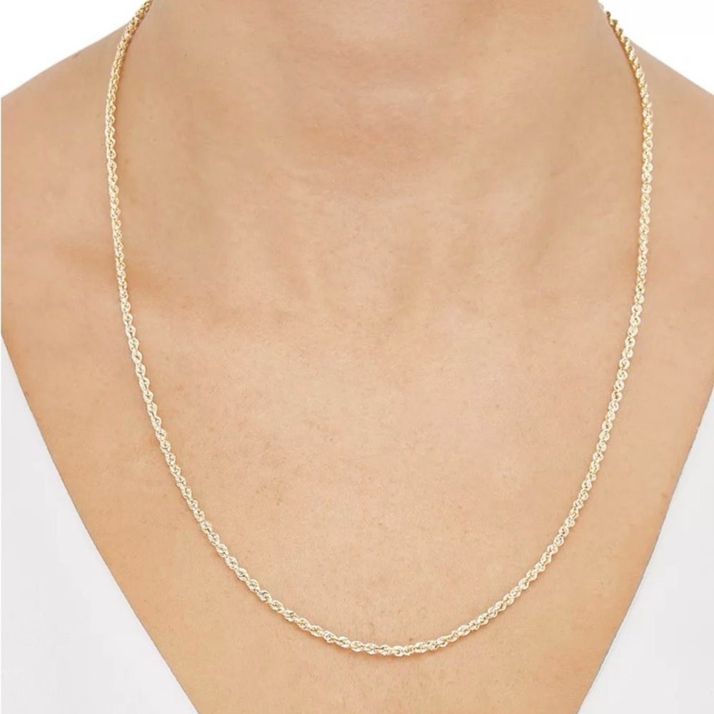 Solid Gold 10k Gold Rope Chain Necklace